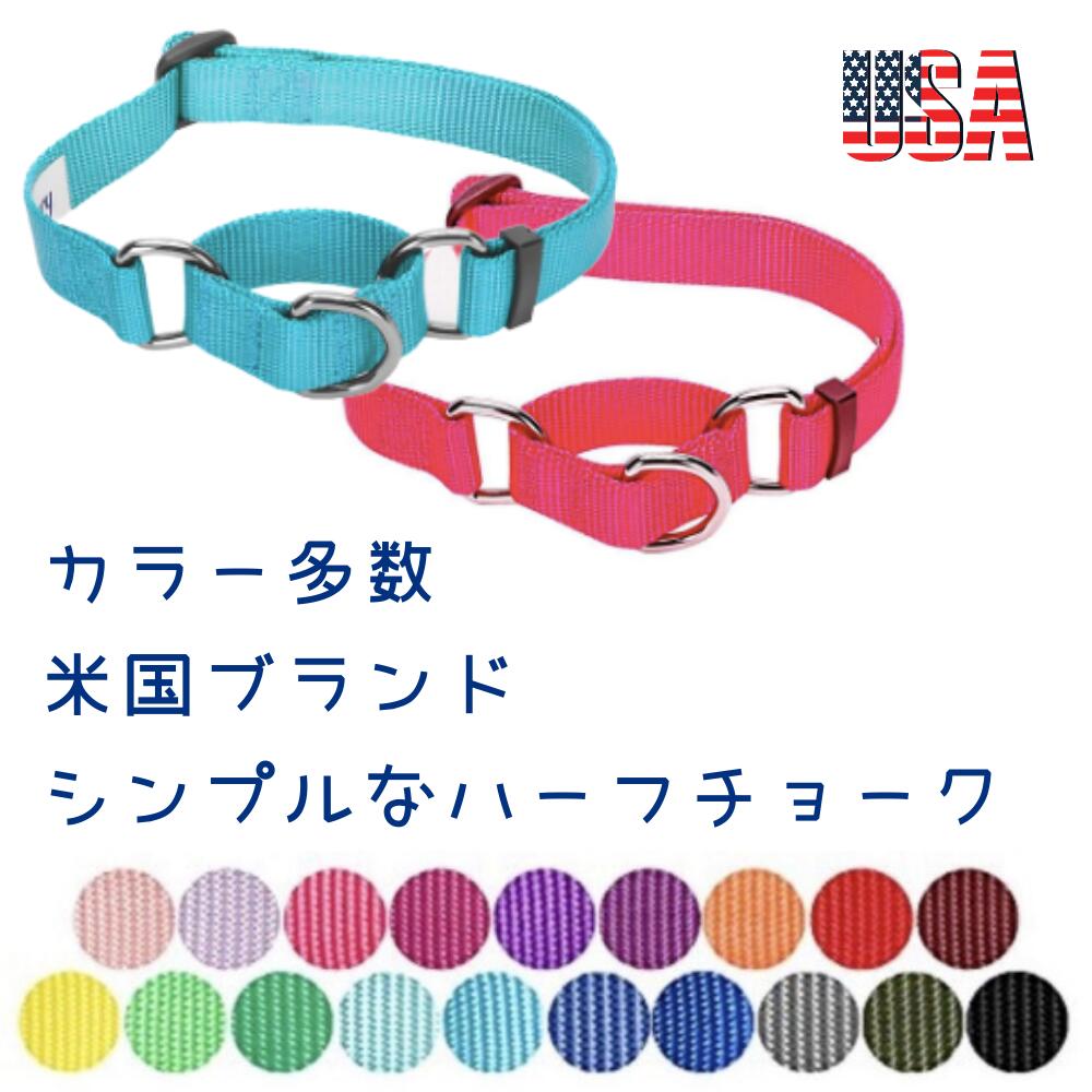 [2点購入で20%オフクーポン] 犬用首輪 ハーフチョーク 無地 すり抜け防止 しつけ用 ポリエステル ナイロン素材 Blueberry Pet ブルーベリーペット 吠え防止 引っ張り防止 リーダーウォーク マーチンゲールカラー 米国輸入商品 可愛い おしゃれ