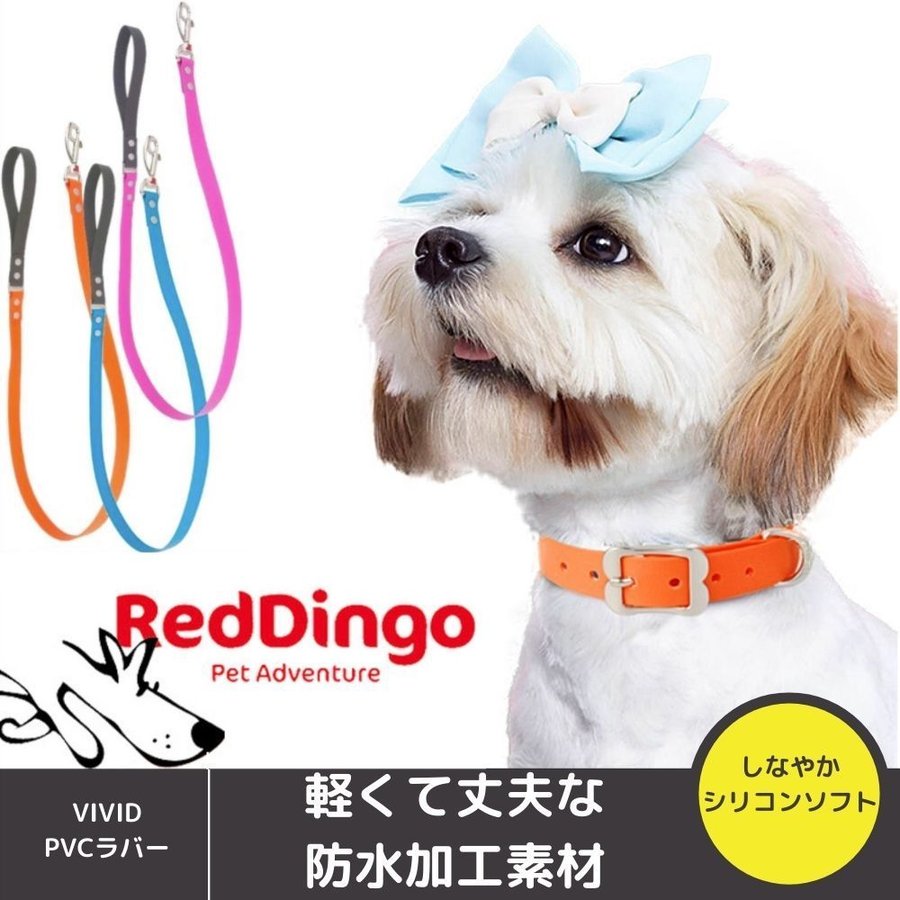 犬用 リード (サイズ15) 犬用 PVCラバー 防水 アウトドア 雨 水遊び (リード (15): 長さ (1.2m) / 幅 (15mm)) Reddingo レッドディンゴ おしゃれ 軽い