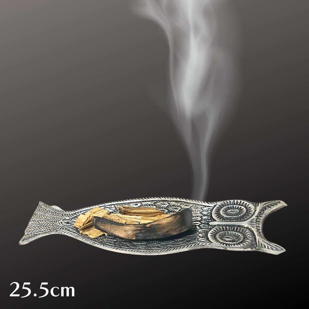 フクロウ香炉とパロサント50g パロサントホルダー 受け皿 ホワイトセージ 香炉 スティック香 コーン香 パラサント スティック 2