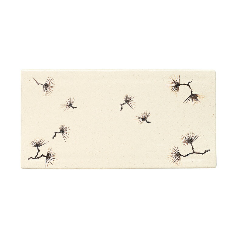 神楽　長角台皿 25cm 白松