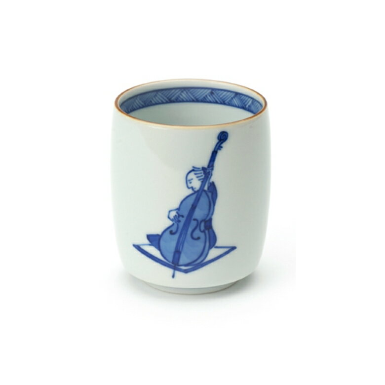 湯呑　笛吹 ベース ＜上出長右衛門 / 和食器 / 伝統工芸 / 染付 / 九谷焼＞