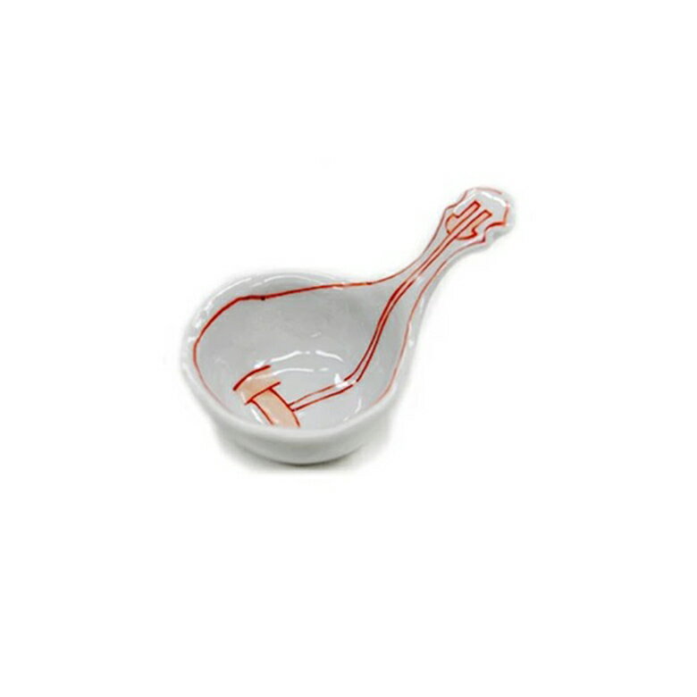 びわ型珍味　赤絵