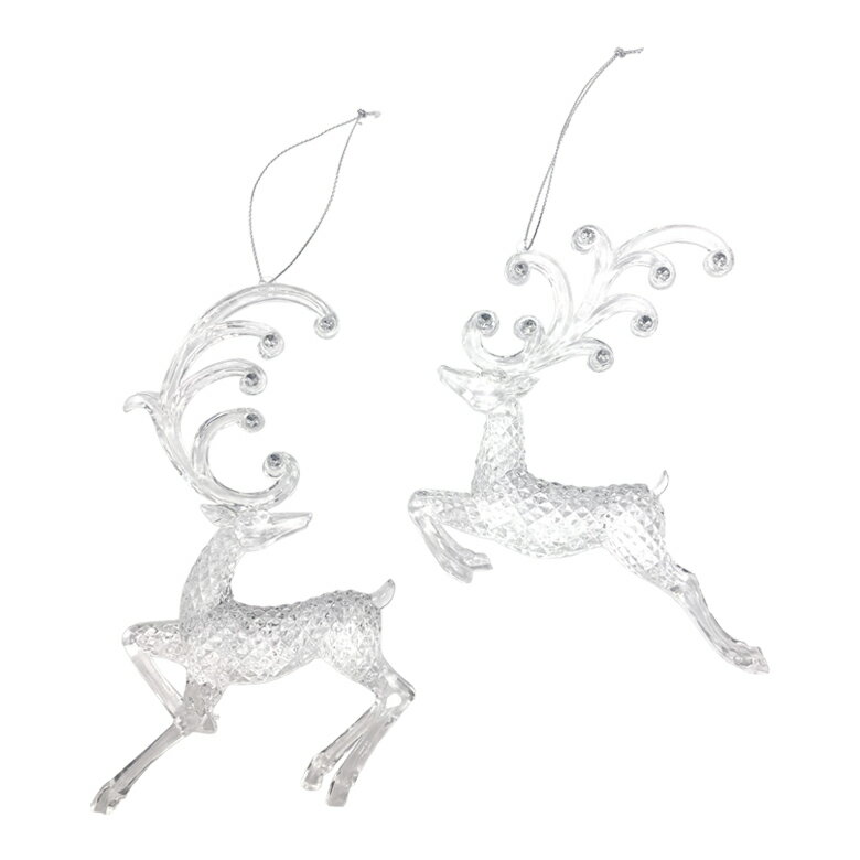 【70%オフ！】【在庫入れ替え数量限定セール】アクリルディアーオーナメント 2個セット ＜クリスマス＞