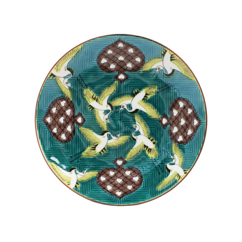 【10%オフ！】【秋の和食器フェア】古九谷青手鶴かるた文 5号皿