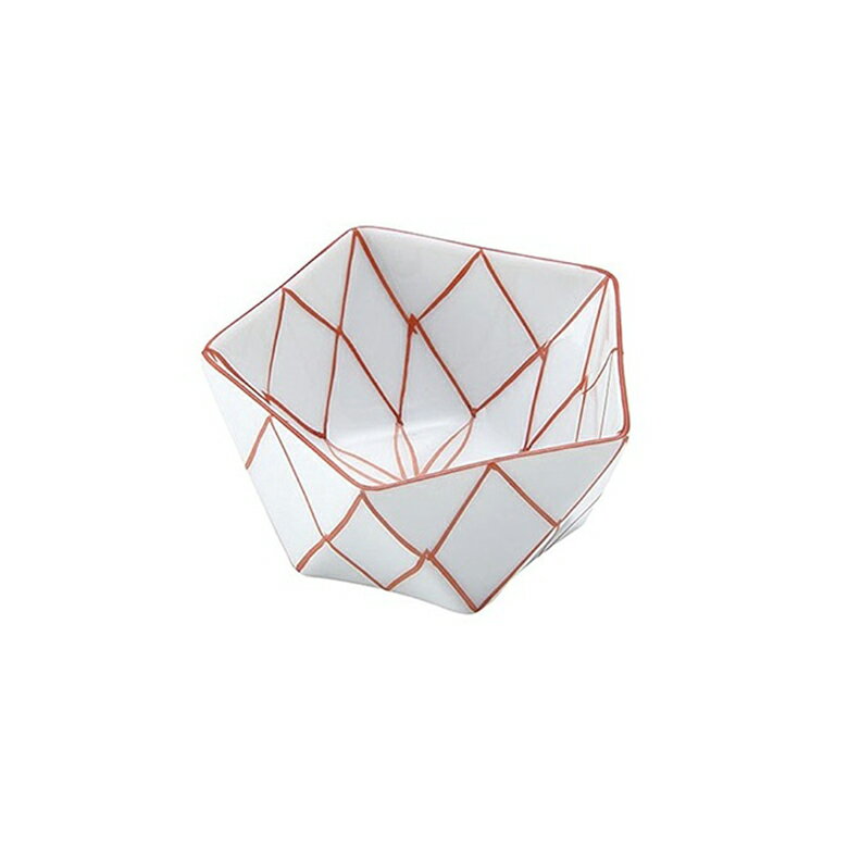 内外朱網　ダイヤ型小付