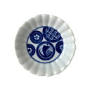 丸紋地紋 菊花型手塩皿 <和食器 / 有田焼 / 小皿 / 豆皿 / おもてなし / 正月 / 端午の節句>