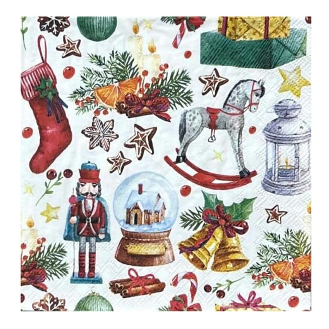 ペーパーナプキン Vintage ornaments 5枚入り <クリスマス>