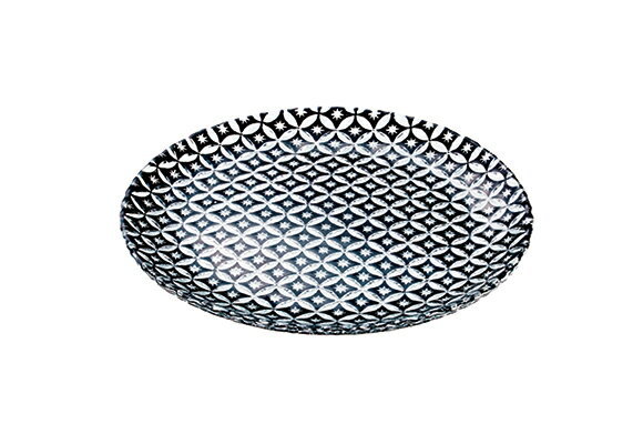 七宝　24cm皿　黒