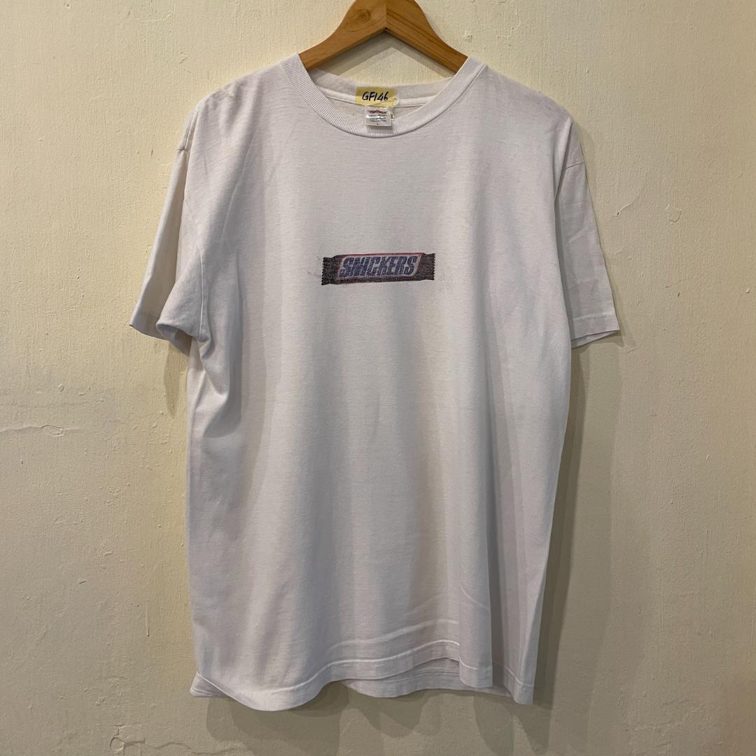 GF146 90s Tシャツ SNICKERS スニッカーズ お菓子 アドT