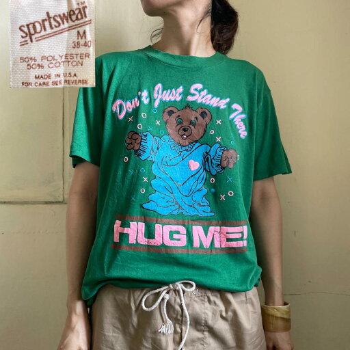 【1545】Tシャツ 80s HUG ME クマ ヴィンテージ Tシャツ 【1545】Tシャツ 80s HUG ME クマ ヴィンテージ Tシャツ