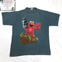 XZ490 Tシャツ セサミストリート 90s アニメ エルモ ラジカセ