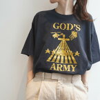 【571】ヴィンテージ Tシャツ GOD'S ARMY サイズXL USA ゴールドプリント GOD'S ARMY 神の軍隊（革命グループ）1997 – 2006 ミャンマー軍の内乱についてなのか 2000年公開された映画のTシャツなのか シングルステッチのビンテージスクリーンスターズのボディのTシャツ