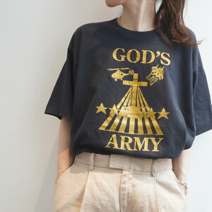 【571】ヴィンテージ Tシャツ GOD'S ARMY サイズXL USA ゴールドプリント GOD'S ARMY 神の軍隊（革命グループ）1997 – 2006 ミャンマー軍の内乱についてなのか 2000年公開された映画のTシャツなのか シングルステッチのビンテージスクリーンスターズのボディのTシャツ