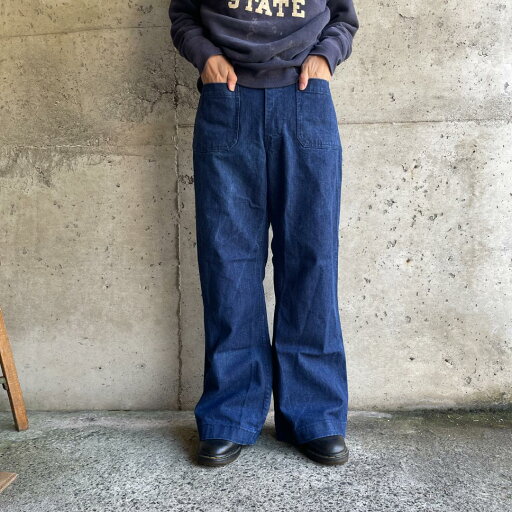 KU323 USN US NAVY アメリカ軍 セーラー ワイドデニム 80s KU323 USN US NAVY アメリカ軍 セーラー ワイドデニム 80s