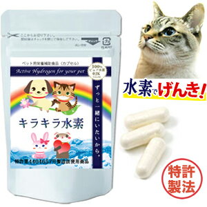 【特許製法】愛猫 キラキラ水素30粒 95時間の持続力！マイナス水素イオン/無添加 ペット サプリ 国産/ペット 水素水 より手軽な ペット 水素/老猫 高齢猫 猫 介護 に/猫 食事療法食 と併用/キャットフード ふりかけ/及川胤昭