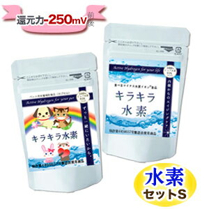 お試し応援セット 人用キラキラ水素30入 ペット用キラキラ水素30入〔ペット 水素サプリ / ペット 水素水 との違いを…