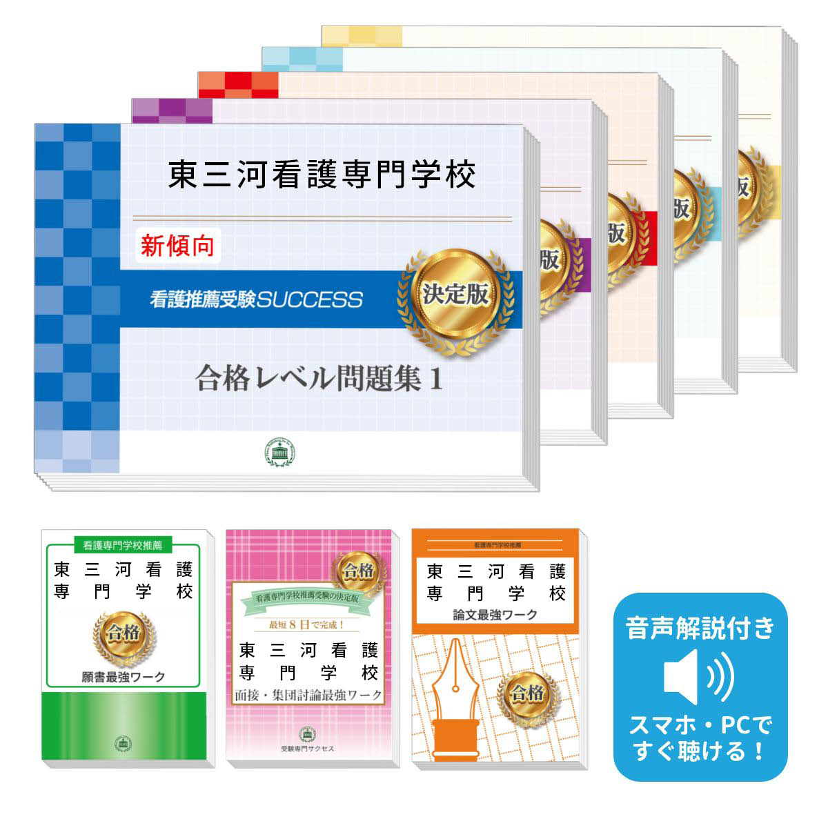 2026 東三河看護専門学校推薦入試 合格レベル問題集(5冊)+願書+面接・集団討論+論文最強ワーク 過去問の傾向と対策 / 面接 志望理由 送料無料 / 受験...