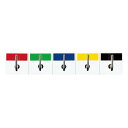 7個で送料無料■コクヨ　キーハンガー　5連　5色（赤・緑・青・黄・黒）　メーカー品番:KH-15　サイズ:W33xD30xH27mm（1連あたり）　裏面粘着テープ付き