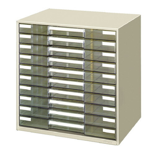 コクヨ　レターケース　10段　A3ヨコ型　透明プラスチック引出　メーカー品番:LC-YAG10M　サイズ:W479xD353xH494mm　引出内寸法:W448xD315xH40mm　材質:本体/スチール（焼付塗装）、引出/再生PS