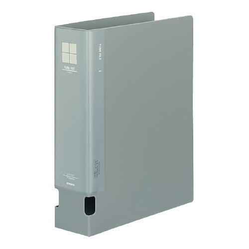 コクヨ　パイプ式ファイル(片開き式）　A4タテ型　PP製カラーチュ-ブファイル　メーカー品番:フ-F660NM　グレ-　2穴　綴じ厚:60mm　収容枚数:600枚　外寸:W241xH307xD74mm　表紙:発泡再生PP　フィンガーホール付き