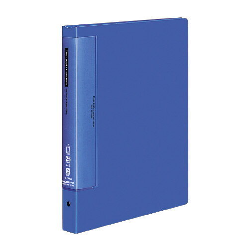 樂天商城 - コクヨ　クリヤーブック（替紙式）　A4タテ型　25ポケット付　台紙付き(本体同系色)　30穴　メーカー品番:ラ-T730B　青　表紙/再生PP　金属とじ具　サイズ:H312xW260xD33mm　ポケット収容枚数:最大65枚　ウェーブカットポケット