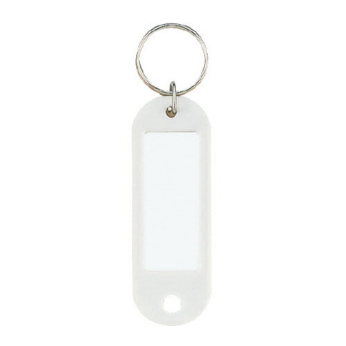 樂天商城 - コクヨ　キーホルダー型名札　10個入　片面表示　白　メーカー品番:ナフ-200WX10　カード表示部分サイズ:36x15mm