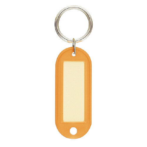 コクヨ　キーホルダー型名札　10個入　両面表示　オレンジ　メーカー品番:ナフ-210YRX10　カード表示部分サイズ:40x15mm