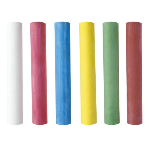 馬印　スクールチョーク　5色混色　100本入り　メーカー品番:C202　全長約80mm径約12mm　5色（赤・青・..