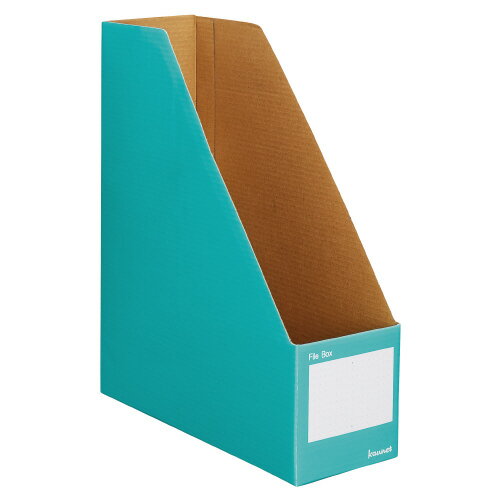 コクヨグループ　ファイルボックス　10個入り　A4タテ型　100mm厚タイプ　段ボール製　メーカー品番:4247-5651　グリーン　サイズ:H306xD255xW100mm　ワンタッチ組立