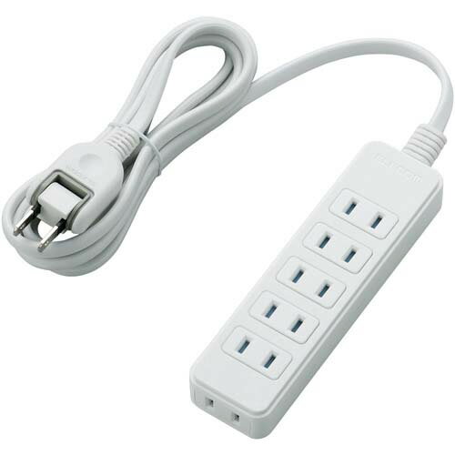 樂天商城 - エレコム　ホコリシャッター付電源タップ　2m　2P・6個口　メーカー品番:T-ST02-22620WH　スイングプラグ　サイズ:132x39x22.5mm　定格容量:125V・15A・1500W　絶縁キャップ付きプラグ　二重被ふく