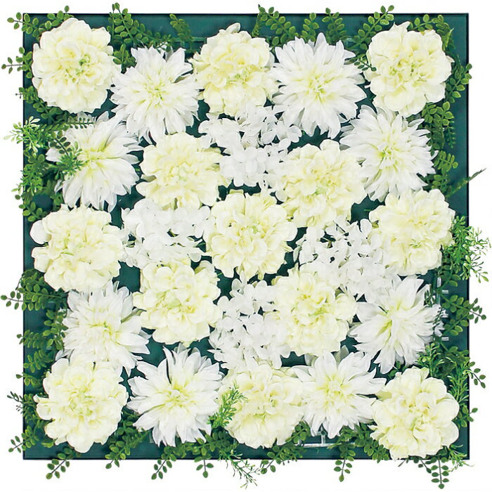 Rakuten - インテリアアート アートデコ アートパネル フラワー 400×400×100　AR6000 アートパネル 北欧 モダン 玄関 花 横長 モノトーン