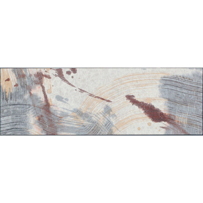 Rakuten - インテリアアート アートデコ アートパネル 和紙　900×300×27 AR6046 アートパネル 北欧 モダン 玄関 花 横長 モノトーン