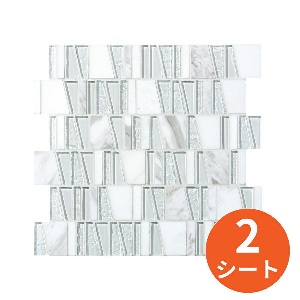 タイル建材 名古屋モザイク TRAPEDECOR（トラペデコール） 異形状ミックス裏ネット貼り 2シート モザイクタイル 屋内壁用