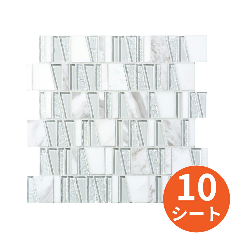 タイル建材 名古屋モザイク TRAPEDECOR（トラペデコール） 異形状ミックス裏ネット貼り 10シート モザイクタイル 屋内壁用
