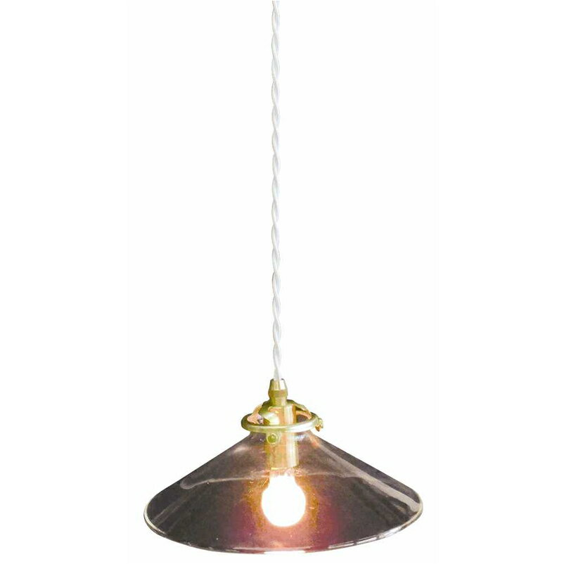 Sunyow サンヨウ ペンダントランプ　横ネジ式口径φ60 FC-P013CSET 灯具 シェード 引掛シーリング対応 屋内用 アンティーク調 真鍮 ガラス