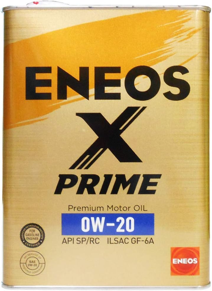 ENEOS X PRIME エックスプライム エンジンオイル 0W-20 SP/RC GF-6A 100％化学合成油 4L エネオス