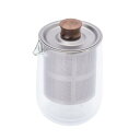 iBasingo ティーポット 250ml 耐熱ガラス 急須 ガラスティーポット 二重構造 チタン茶こし付き 割れにくい 紅茶 緑茶 収納バッグ付き A-Ti3140D
