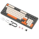 ZIYOU LANG K8 ゲーミングキーボード ワイヤレス メカニカルキーボード 100キー 赤軸/青軸 テンキー ホットスワップ対応 カスタムRGBバックライト 2.4Ghz/ Bluetooth 5.0/USB-C有線 Windows/Androi(2)