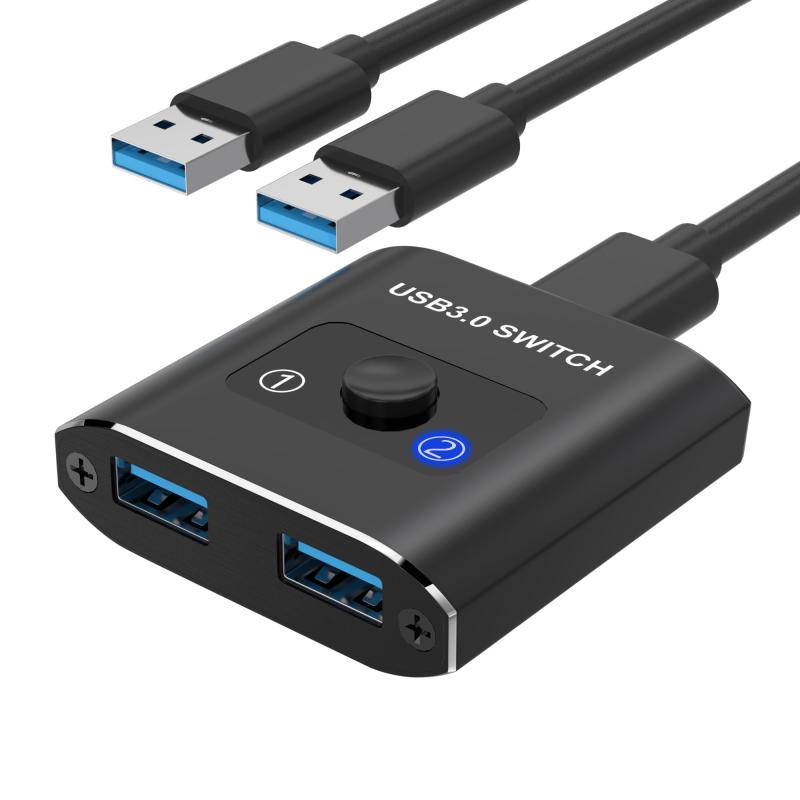SHARP - USB 切替器 USB3.0 双方向 USB 切り替え器 2入力1出力/1入力2出力 PC2台用 1台のプリンターを2台のパソコンで使用 マウス キーボード 切り替え器 USB セレクター パソコン 2台 キーボード 1台 USBスイ