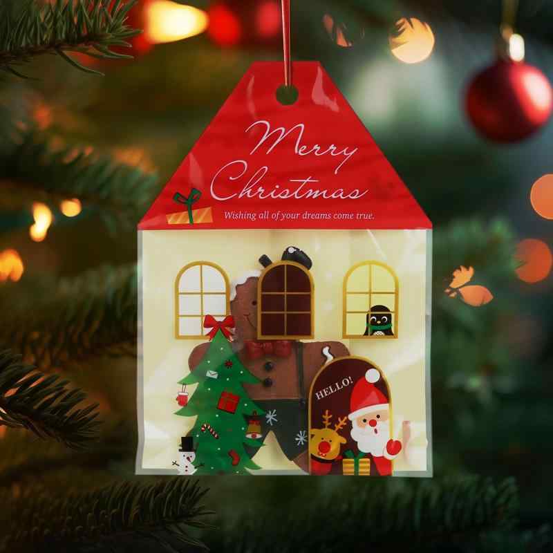 LEMESO クリスマス お菓子袋 50枚入 クリスマス袋 ラッピング 袋 プチギフト お菓子 チョコ キャンディー 飴 ギフト プレゼント 包装 ラッピング 小分け袋 小物入れ ラッピング袋 ギフトバッグ