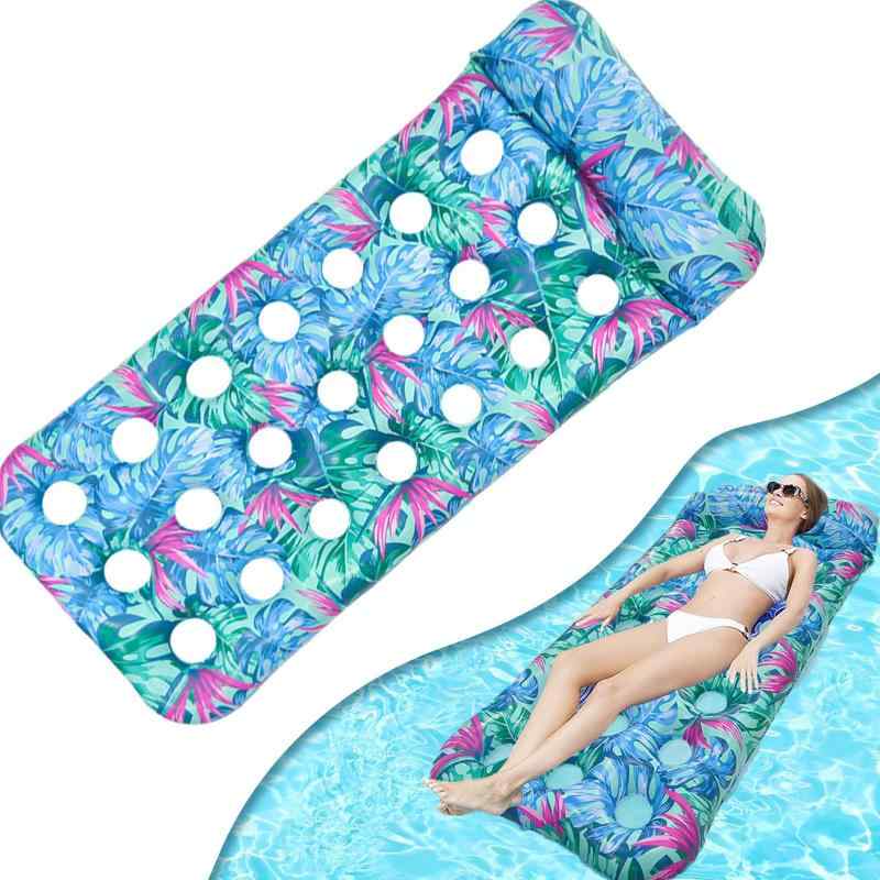 浮き輪 大人用 ウォーター ハンモック 水上 フロート マット プール 浮き具 ボート 水遊び ビーチ 180*88CM (グリーン)