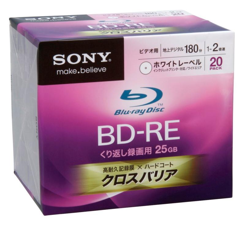 SONY ビデオ用BD-RE 書換型 片面1層25GB 2倍速 プリンタブル 20枚P 20BNE1VCPS2
