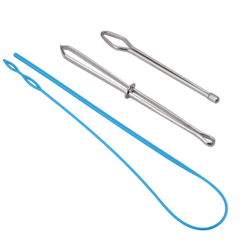 WXVOVXW 紐通し ゴム紐通し 糸通し ひも通し 3個セット フラットヘッドクリップ(3)