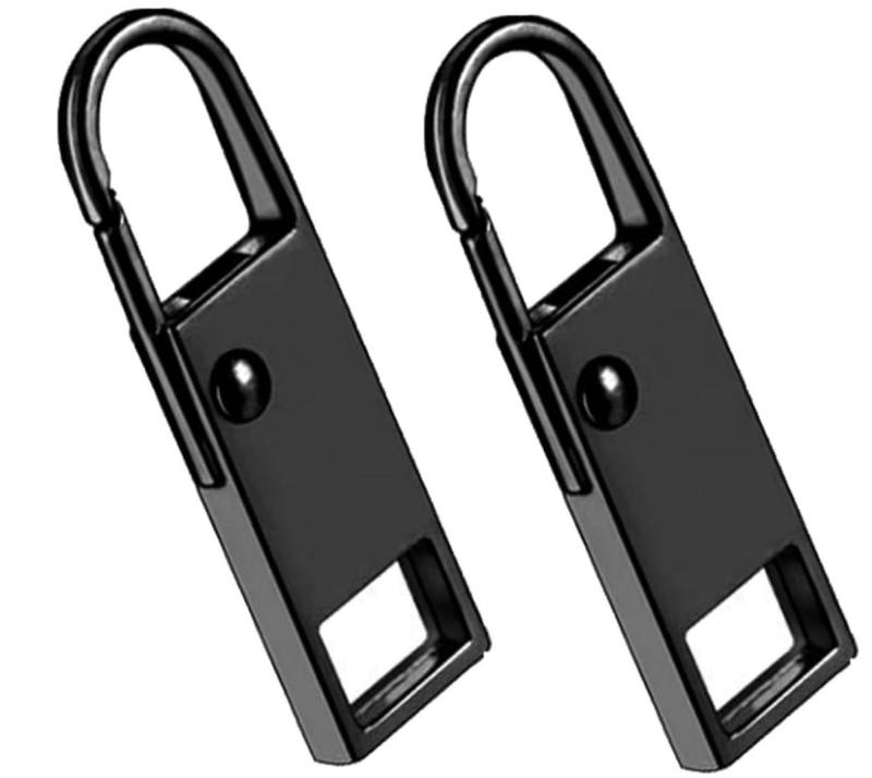 柏木大輝 2個入り ファスナー 交換用 ジャンパー プルタブ ファスナー 引き手 金属製 簡単ジッパー修理 ブラック 修理用 カバン 財布 衣類 靴 裁縫材料 手作り(3)