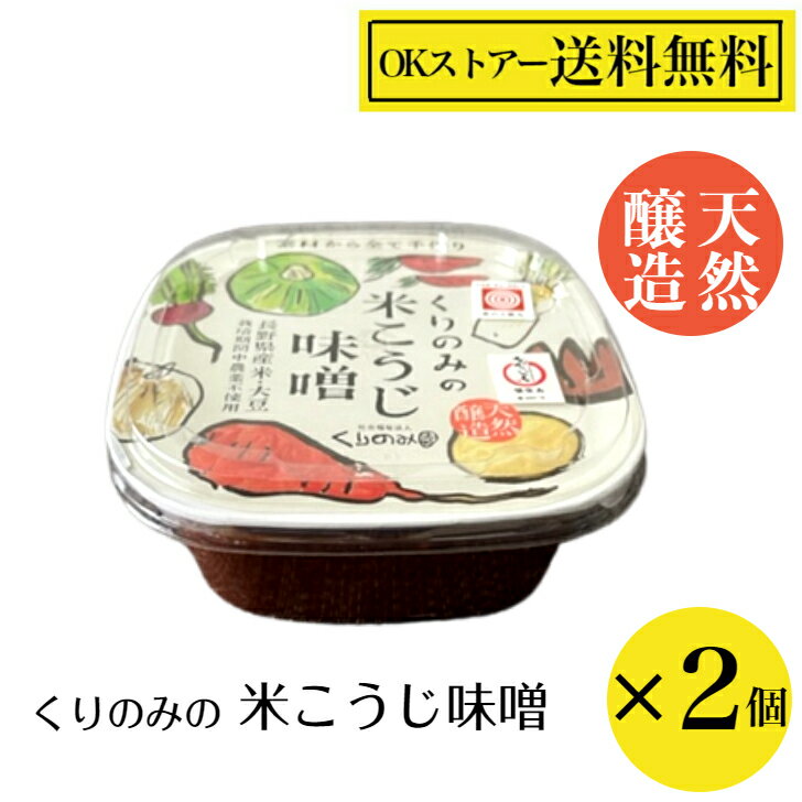 安心安全の 農薬不使用 くりのみの米こうじ味噌 500g 2個 くりのみ園 無添加 化学調味料不使用