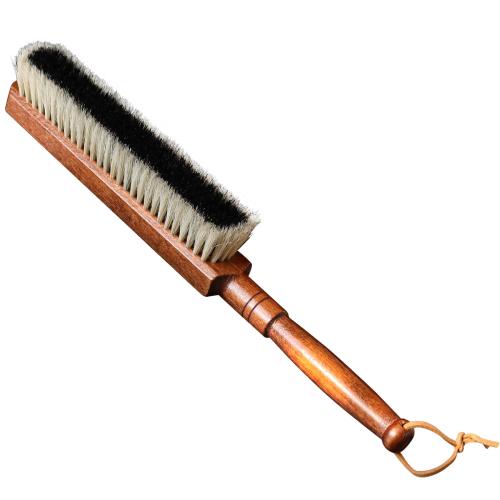 NAYAHOSE はたき ほこり取り ハンドブラシ 床掃除 洋服ブラシ 豚毛 衣類 ブラシ 花粉落とし 豚毛ブラシ ベッド ホコリ取り 木製 静電気除去ブラシ 車内用 ほこりとり 大きめ 洋服用 毛玉予防 (34*19*, #1)