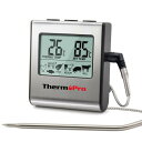 ThermoProサーモプロ クッキング料理用オーブン温度計デジタル ミルク コーヒー 肉 揚げ物 食品 燻製などの温度管理用キッチンタイマーとアラーム機能TP...