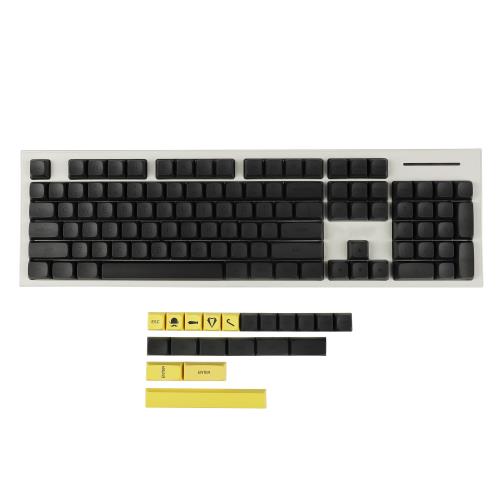 YMDK 125 ZDA ץե XDA v2 Dye Sub PBT Gentleman Yellow Gray Keycaps 1...