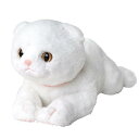 サンレモン ひざ ねこ スコティッシュフォールド ホワイト 16.4×11.7×37cm ぬいぐるみ アニマル P-8332