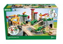 BRIO WORLD (ブリオ ワールド) カーゴマウンテンセット 36010「全49ピース」対象年齢 3歳~ (電動車両 電車 おもちゃ 木製 レール) 赤、グレー、黄